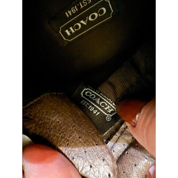 Coach Alara Brown Signature Suede Wedge Sneakers Size 8M Women’s High Top Shoes - Picture 15 of 16